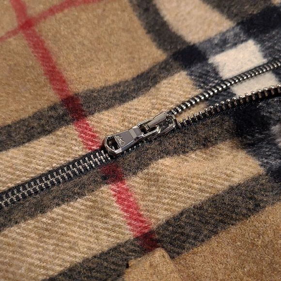 We11done Oversized Half-Zip Front Check British Wool Shirt Jacket Camel One Size - Picture 10 of 16